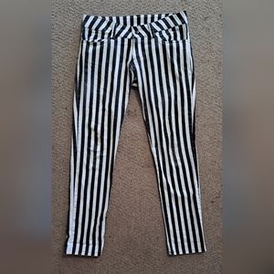 Switchblade Stiletto Peggy Pant Black/White Stripe Size 5